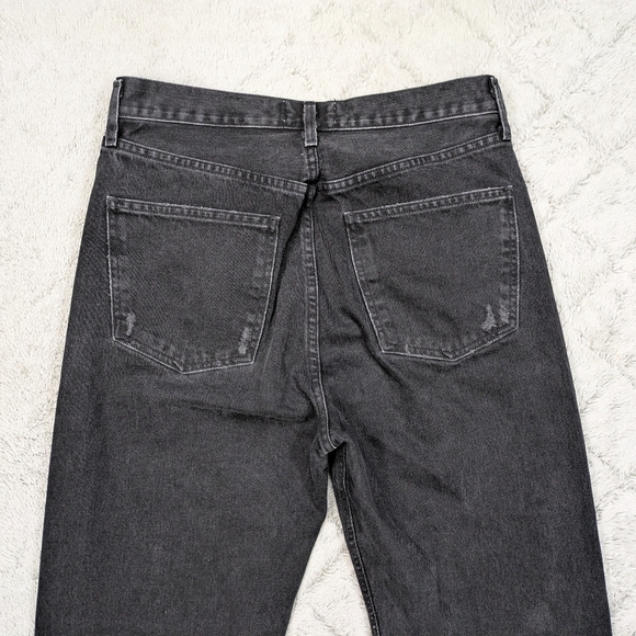 Agolde Jeans Women's 27 Black Audio 90’s Fit Jean High Rise Distressed Cotton - Picture 10 of 10